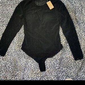 Popilush Black Long Sleeve Bodysuit Popilush Size L